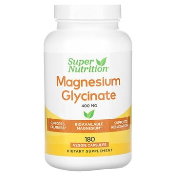 Super Nutrition, 甘氨酸鎂，180 粒素食膠囊（每粒 133 毫克）
