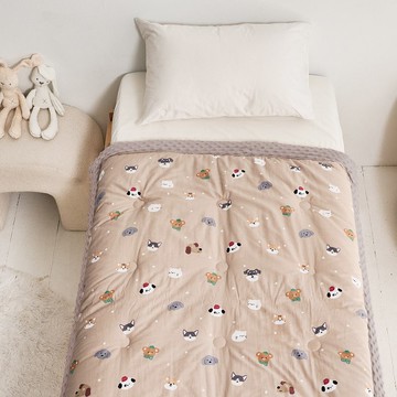 Heat Fi 兒童 精梳棉豆豆安撫被 冬被/ 120x150cm / 奶茶樂園