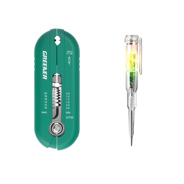 剝線鉗/剝線器 綠林 剝線器 電工多功能電纜線剝皮器測電筆套裝 專用新款剝線器 工業級鉗子剝線器