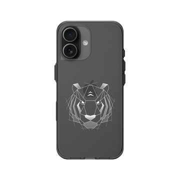 iPhone 17 Clear (相機按鈕) 酷墨灰 - Animal Silhouette / 動物剪影 - 幾何-動物系列/虎