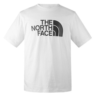 The North Face 男女 吸濕透氣純棉圓領短袖T恤.休閒衫.運動上衣/情侶款.寬鬆型剪裁.柔軟好穿/ 86PS-FN4 雪峰白