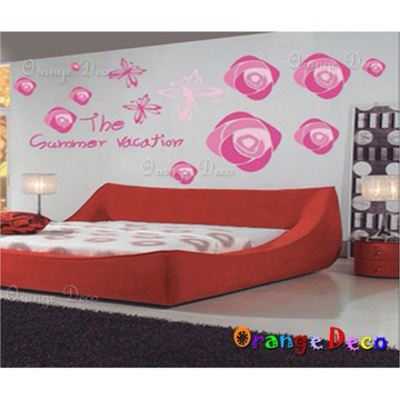 【橘果設計】玫瑰花 壁貼 牆貼 壁紙 DIY組合裝飾佈置