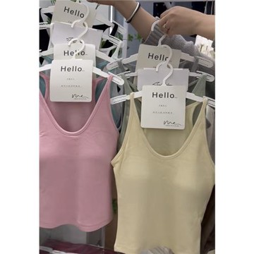 Hello 588休閑風辣妹歐貨純色凈版吊帶背心性感魅力小眾美背內搭
