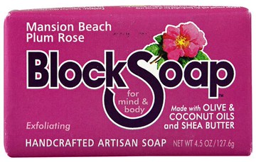 Block Soap Bar Mansion Beach Plum Rose 4.5 oz