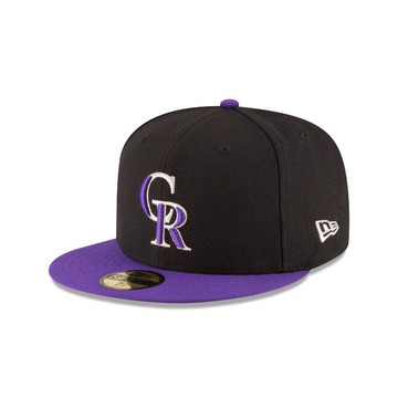 NEW ERA 男女 59FIFTY MLB 球員帽 落磯 黑/紫 NE70358576