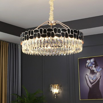 【免運/可開票】 台灣公司 吊燈 床頭燈 餐廳吊燈 客廳吊燈 水晶吊燈 新款后現代輕奢客廳吊燈大氣奢華圓形臥室燈港式簡約餐廳水晶吊燈