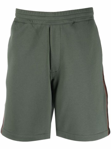 Alexander McQueen - logo-tape sweat shorts - men - Polyester/Cotton - L - Green