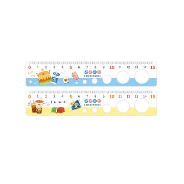 哩哩扣扣 15cm洞洞尺-藍/黃