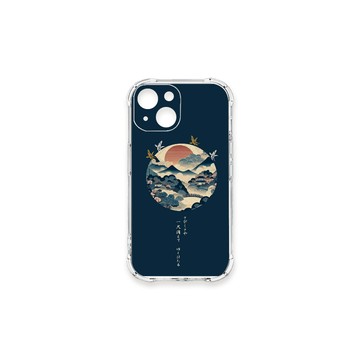 iPhone 13 mini 殼 TRON IPhone 13 MINI 圓形復古山水畫系列 四角防摔殼 手機殼