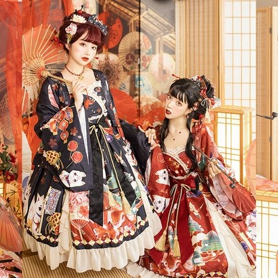 和風ロリータドレス「譚櫻芳華」軍lo 寂び ゴスロリ L34# 