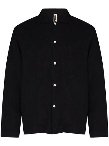 TEKLA - organic cotton pajama shirt - unisex - Organic Cotton - XXS - Black