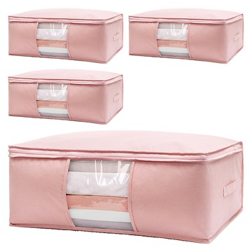 小麥購物 棉被收納袋 L2336 中號 粉色  4個  1入  53 x 35.5 x 17cm