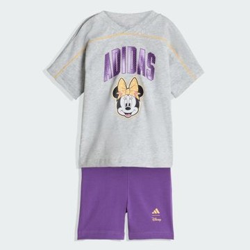 【adidas 愛迪達】 DISNEY MINNIE MOUSE 運動套裝 短袖/短褲 嬰幼童裝 JZ3549