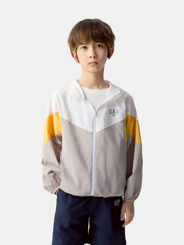 兒童裝 Logo印花連帽外套(1-14歲)-灰色