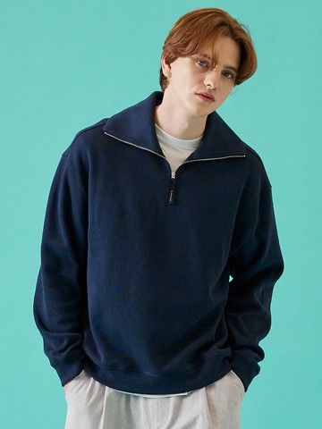 Knit-Like 1/2 Zip Sweatshirt
