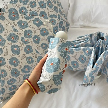 臺灣出貨 法式復古碎花晴雨傘晴雨兩用女學生韓版摺疊森系防曬遮陽傘五折傘