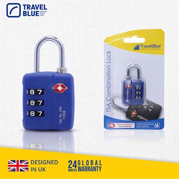 【 Travel Blue 藍旅 】 TSA美國海關密碼鎖 藍色 TB036-BL