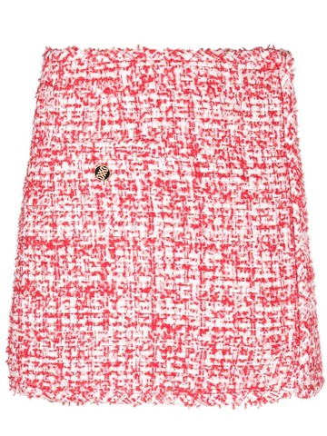SANDRO - bouclé mini skirt - women - Polyester/Viscose/Cotton/Polyester/Metallic Fibre - 40 - Red