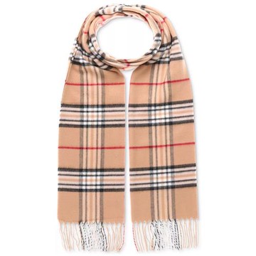 Fraas  德國製比羊絨更保暖和棕黑格條柔軟圍巾