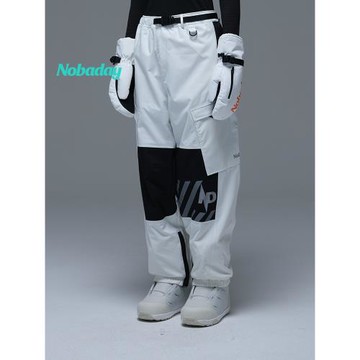 Nobaday滑雪褲專業防風防水寬松雪褲男女款單板滑雪服褲子冬季