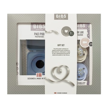 丹麥BIBS - BIBSxLiberty經典印花禮盒組-Eloise寶貝藍