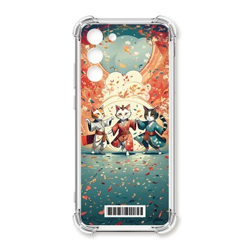 S22 系列殼 TRON 三星 S22 PLUS 穿著和服跳舞的三隻花貓咪系列  載具 四角防摔殼 手機殼