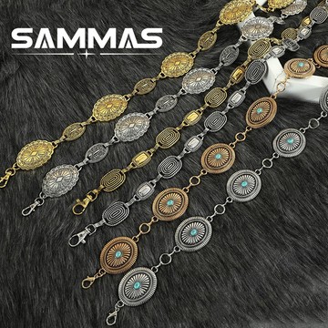 SAMMAS✨實拍✨超Q日系妹妹必備 小花腰鍊 多層次穿搭百搭復古配飾配件金屬鏈條腰鍊 可調節腰帶 幾何菱形 小花愛心