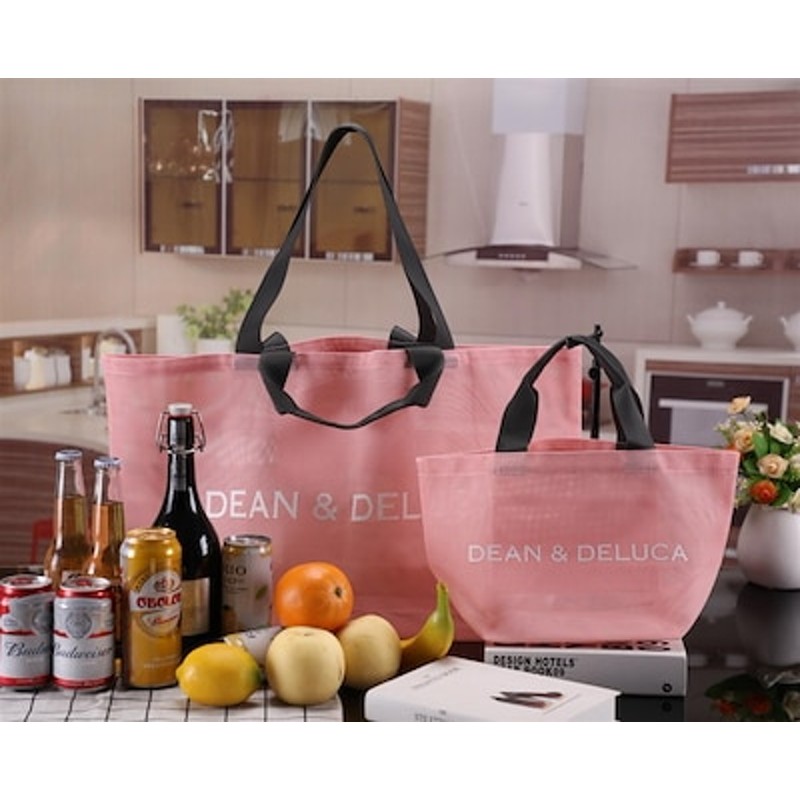 DEAN & DELUCA♦︎メッシュトートバッグ スモークピンク ２点