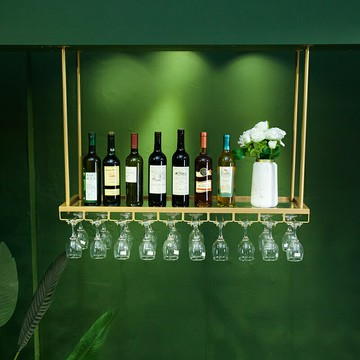 吧檯吊架 懸掛置物架 紅酒杯架倒掛家用吧臺吊架懸掛酒架置物架葡萄酒杯架輕奢高腳杯架『XY40474』