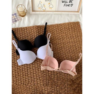 新爆款性感前扣美背內衣女純欲風無痕聚攏文胸細肩帶露背小胸罩薄