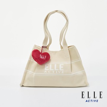 ELLE ACTIVE-法式針織肩背/手提包-淺卡其