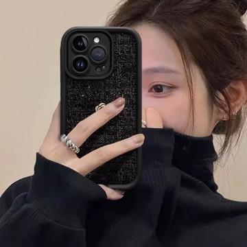 小香風立體山茶花適用于iPhone16ProMax手機殼新款女款網紅16plus蘋果16保護套防摔15promax高級14pm小眾創意