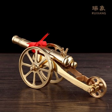 純銅大炮擺件銅炮玩具模型道具金屬大炮家居辦公室風水擺設