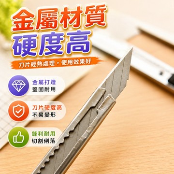 小號便攜美工刀 不銹鋼工具刀 金屬美工刀 辦公文具多功能手工裁紙刀 紙箱紙張膠帶等日常拆封整理適用