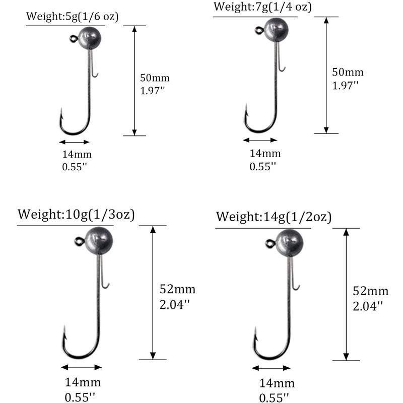 ジグヘッド釣りフック釣り針塩水淡水鉛頭釣りフック長いシャンク釣り針10 個/パック (10個10g)