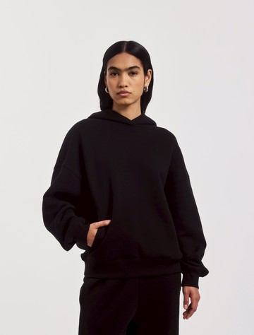 Oversized Hoodie in Black - Organic Cotton Ninety Percent