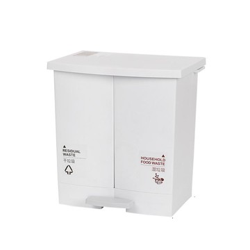 茶花垃圾桶家用帶蓋干濕分離垃圾分類廚房專用腳踩腳踏式垃圾筒