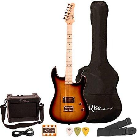 Rise by Sawtooth Right Handed Size Beginner Electric Guitar Kit, Sunburst