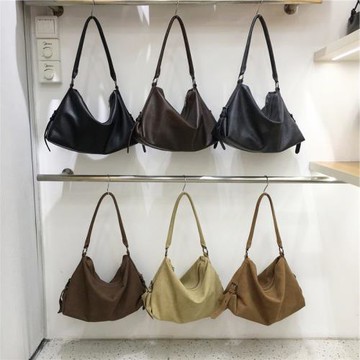 小臟柜 小眾設計新款手提腋下hobo包復古麂皮絨面單肩斜挎托特包