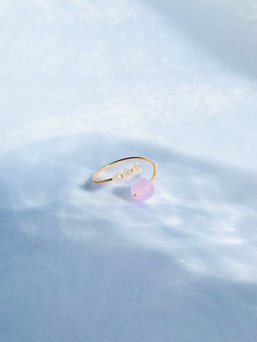 藍玉髓雙環戒 / 能量石 / 14KGF / 天然石 / 繞線戒指 / 簡約 / 抗過敏 / 可調尺寸 / 自由尺寸