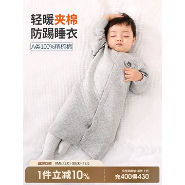 寶寶睡袍秋冬款嬰兒睡衣保暖衣兒童家居服純棉男童女睡裙冬季睡袋