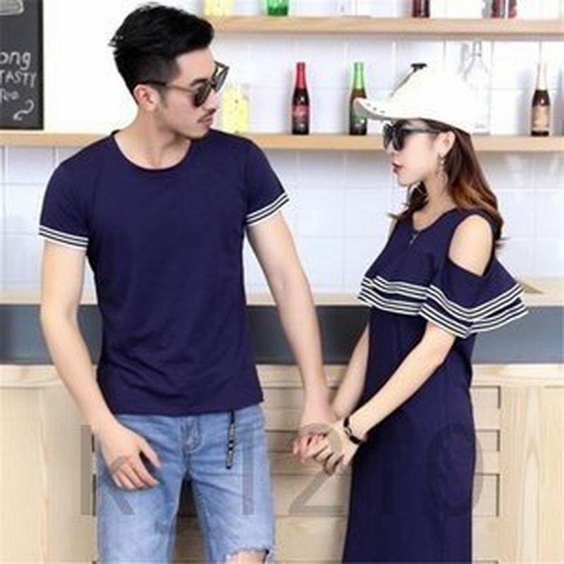 春夏ペアルックカップルメンズtシャツレディースワンピースミモレ丈ワンピカップルペアルックtシャツペアカップルtシャツカップル 通販 Lineポイント最大0 5 Get Lineショッピング
