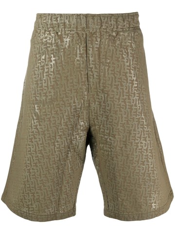 Diesel - monogram-print cotton shorts - men - Cotton - XXL - Green