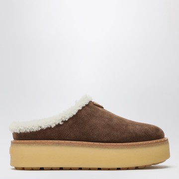 Cacao colored suede loafers