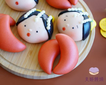 美姬饅頭 - 聖筊媽祖造型饅頭-35g*6顆