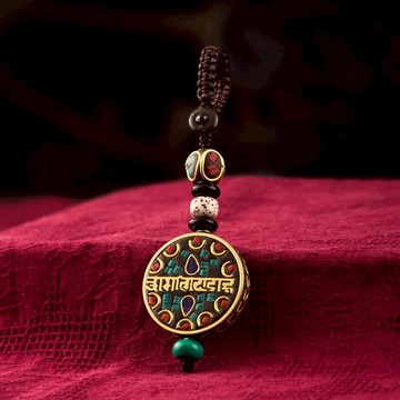 平安菩提尼泊爾鑰匙扣手工編織繩掛件汽車鏈圈環男女情侶書包掛飾