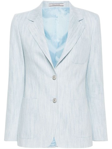 Tagliatore - single-breasted denim blazer - women - Cotton/Cupro - 40 - Blue