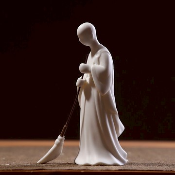 禪意擺件陶瓷人物辦公室家居客廳博古架創意小和尚軟裝家居裝飾品