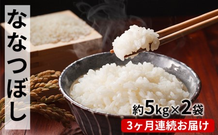 ファームアグリエイトのななつぼし　約5kg×2袋を3ヶ月連続お届け