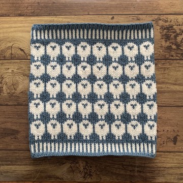 口罩造型 綿羊頸圍 加長款 藍色 男女皆宜，兒童亦可配戴